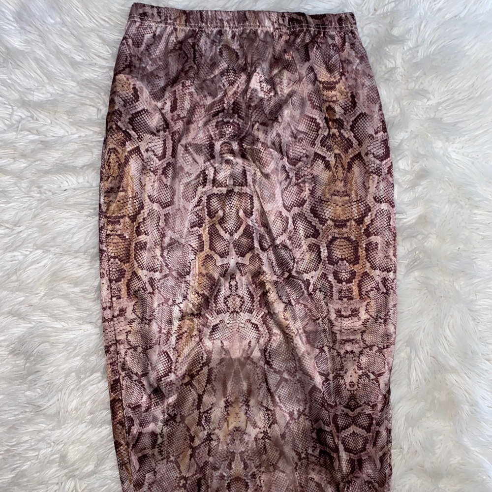 Missguided satin midi skirt with slit